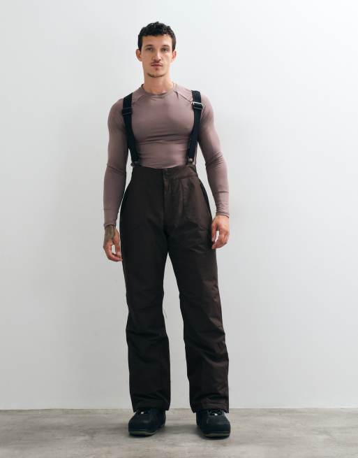4505 Ski gefütterte, wasserabweisende Ripstop-Skihose mit weitem Bein in Braun, 2 von 5
