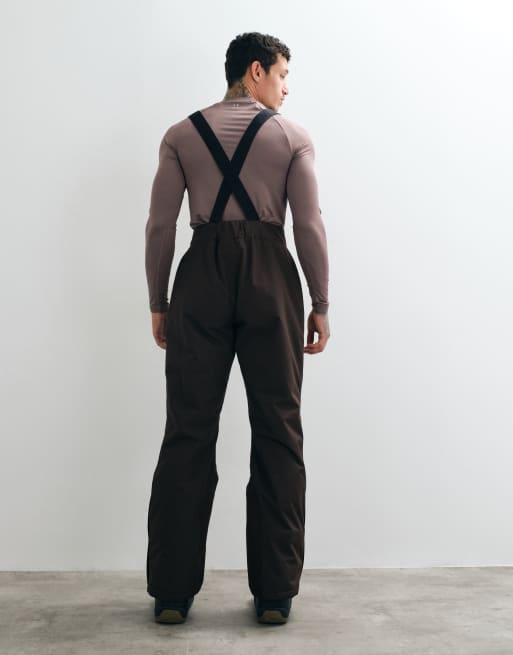 4505 Ski gefütterte, wasserabweisende Ripstop-Skihose mit weitem Bein in Braun, 4 von 5