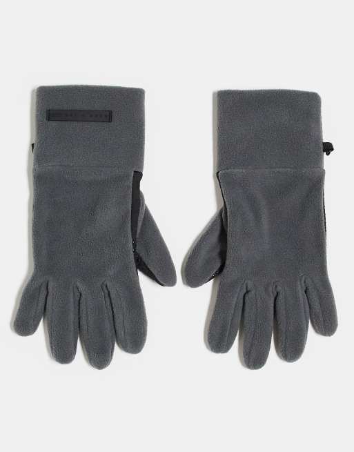 4505 - Ski - Grå fleece-handsker med isolation og skridsikkert greb 