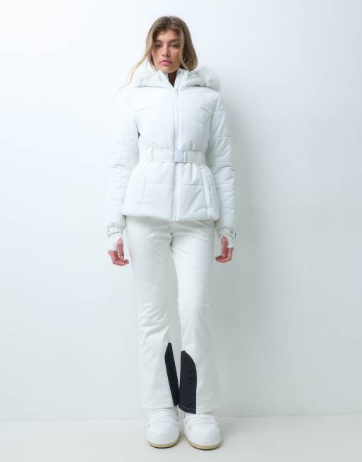 4505 Ski Icon soft shell water repellent kick flare ski pants in white, 5 of 5