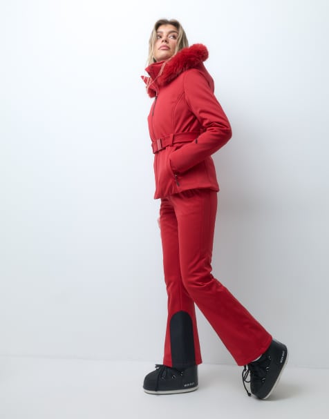 4505 Ski Icon softshell ski broek met kickflare in robijnrood - view 1