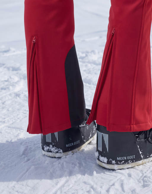 4505 Ski Icon softshell vandafvisende kickflare-ski-bukser i rubinrød, 2 af 5