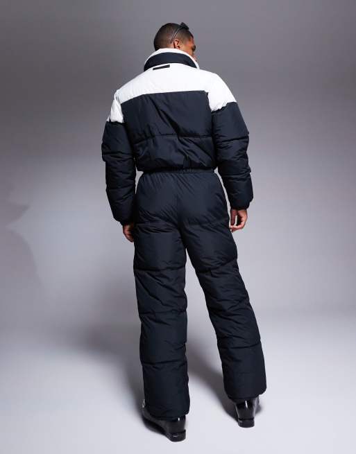 4505 Ski insulated puffer water repellent ski suit in black and white , 3 of 5