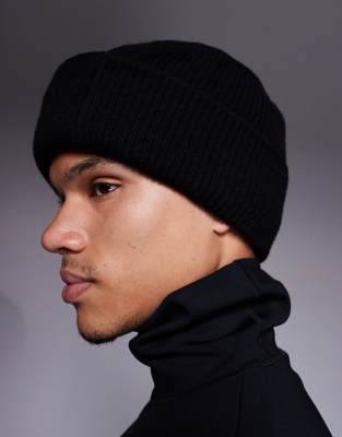 Asos 4505 Ski & Snow 4505 Ski Knit Fisherman Beanie In Black