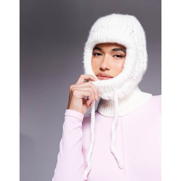 4505 Ski knit fluffy balaclava in cream | ASOS