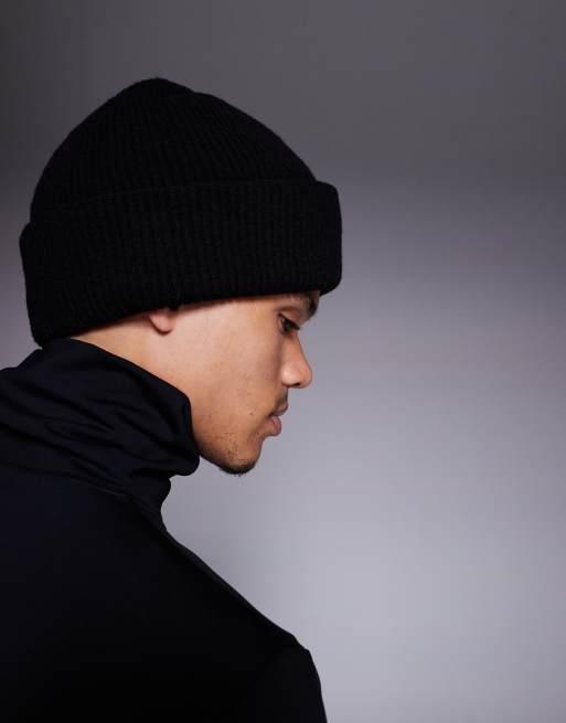 4505 Ski knitted fisherman beanie in black, 3 of 3