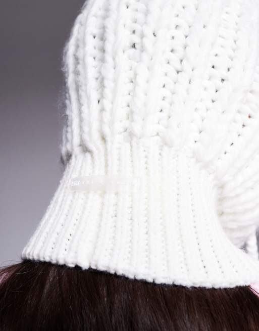 ASOS 4505 Ski knitted fluffy balaclava in cream