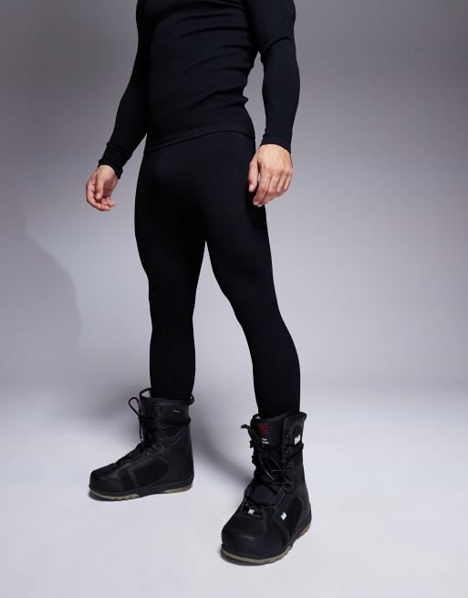 4505 - Ski - Leggings base layer senza cuciture termici da sci neri, 4 di 5