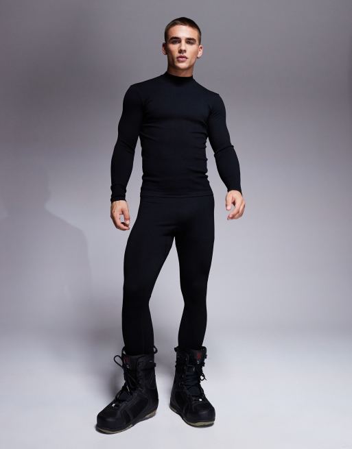 4505 – Ski – Nahtloses Thermo-Baselayer-Oberteil in Schwarz mit Stehkragen , 3 von 4