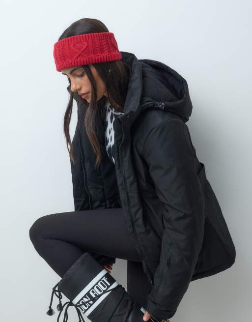 4505 Ski opaska na głowę o warkoczowym splocie w kolorze ruby, 4 z 5