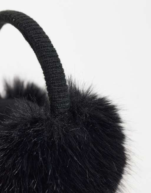 4505 Ski ørevarmere i imiteret pels med justerbar rem i sort, 2 af 3