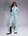 [ASOS] 4505 Ski soft shell water repellent belted ski suit in turquoise-Blue 16 Turqouise