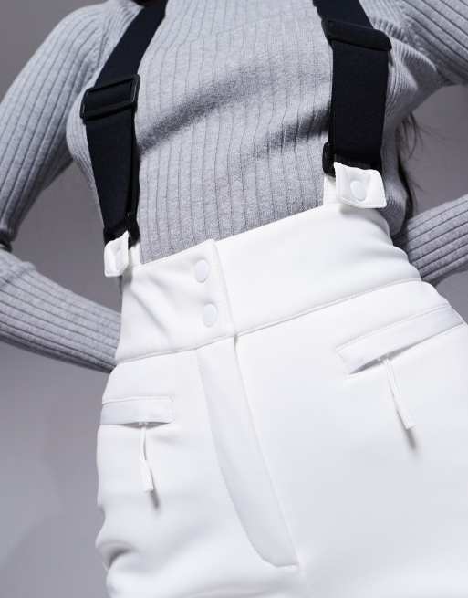 ASOS 4505 Ski soft shell water repellent kick flare ski pants in white