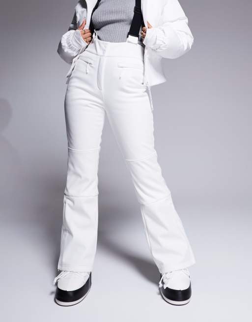 4505 Ski soft shell water repellent kick flare ski pants in white