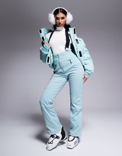 4505 Ski soft shell water repellent kick flare ski trousers in turquoise - view 1