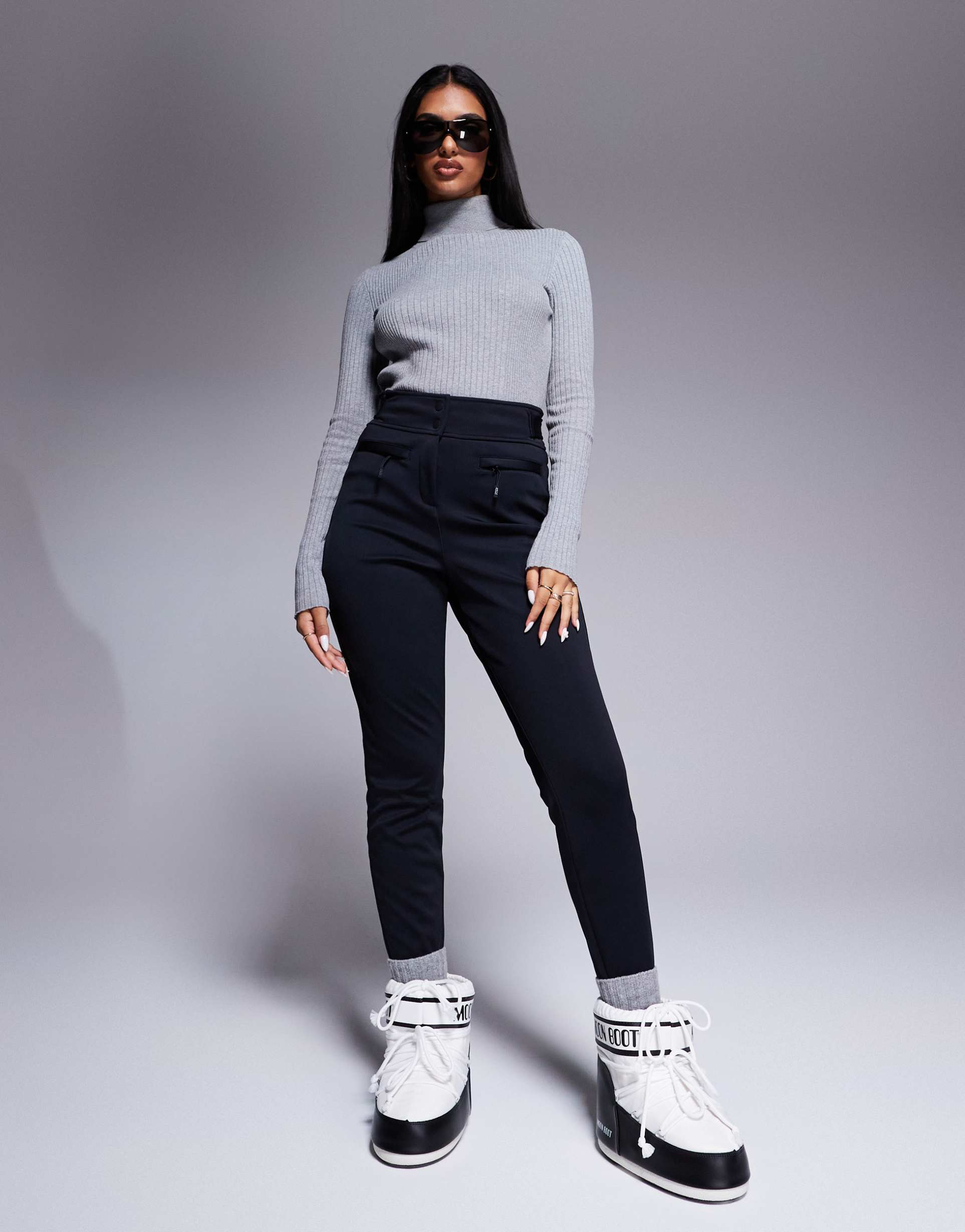 4505 ski soft shell water repellent skinny ski pants in black