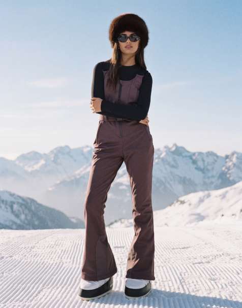 4505 Ski softshell-overall med markerad midja i raisin - view 1
