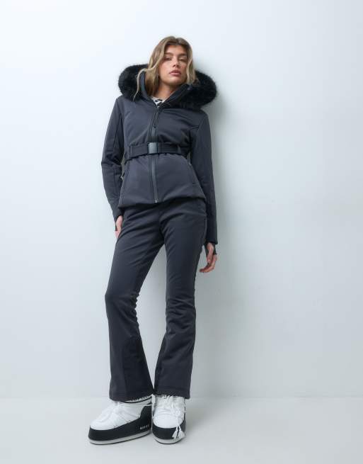 4505 ski softshell-salopet met ingesnoerde taille in zwart, 5 van 5