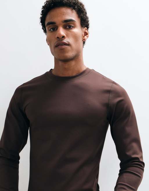 4505 ski termofleece-base layer med lange ærmer i brun, 5 af 5