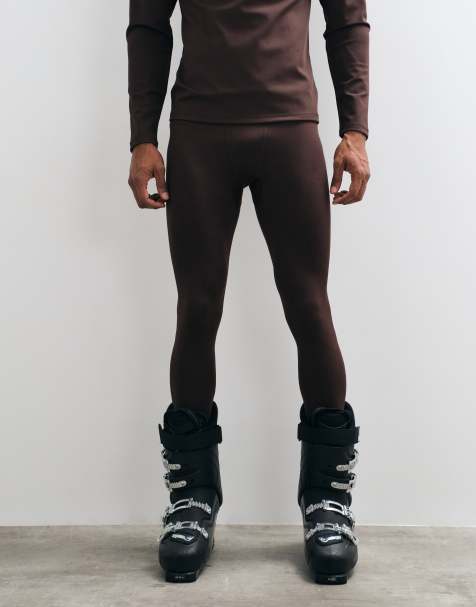 4505 Ski thermal fleece base layer leggings in brown - view 1