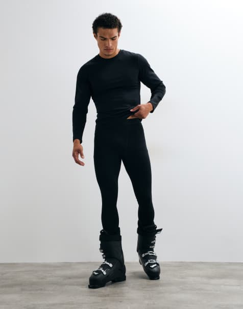 4505 ski thermische fleece basislaag leggings in zwart - view 1