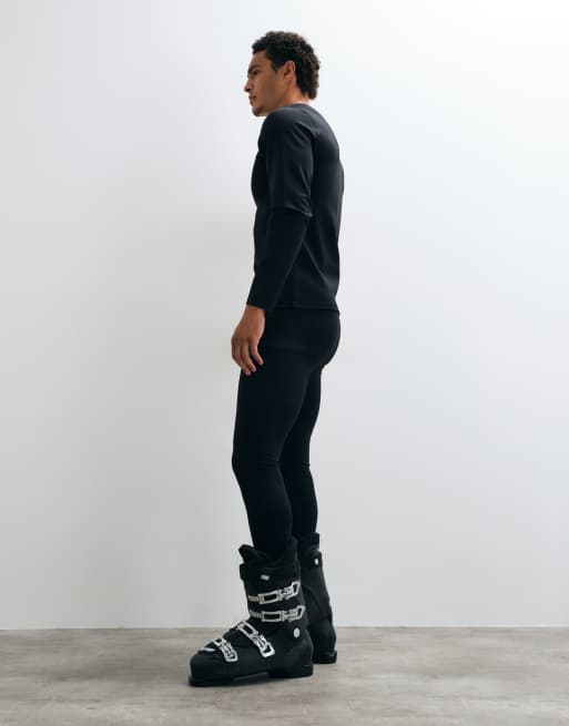 4505 ski thermische fleece basislaag leggings in zwart, 2 van 5