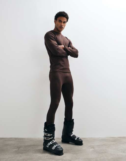 4505 Ski-Thermo-Fleece-Basisschicht mit langen Ärmeln in Braun, 2 von 5