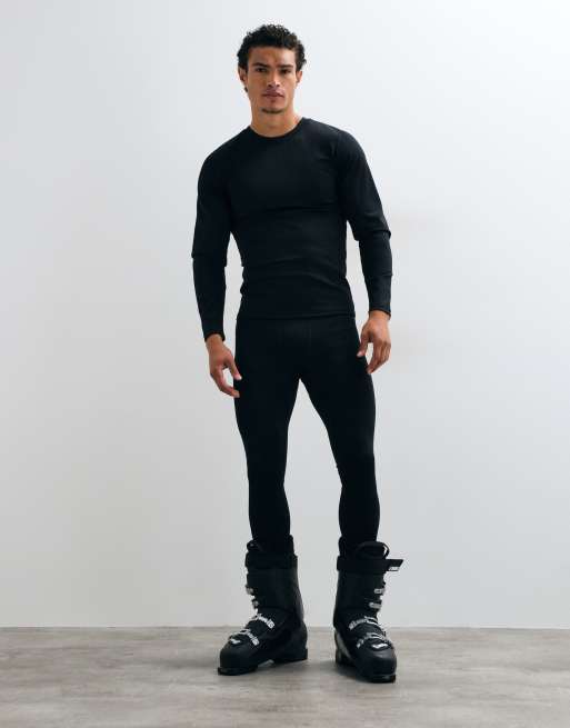 4505 Ski-Thermo-Fleece-Basisschicht mit langen Ärmeln in Schwarz, 2 von 5
