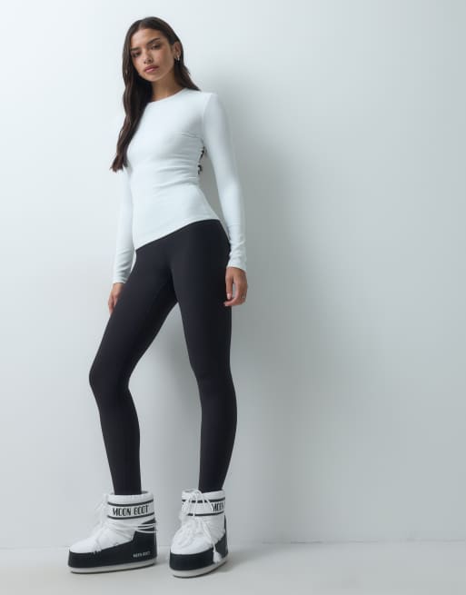 4505 ski thermo geribbelde fleece basislaag met lange mouwen in wit, 2 van 4