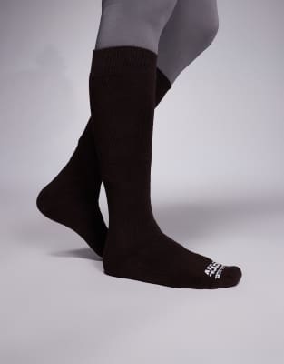 4505 - Ski - Thermo-Skisocken in Kaffee-Brown