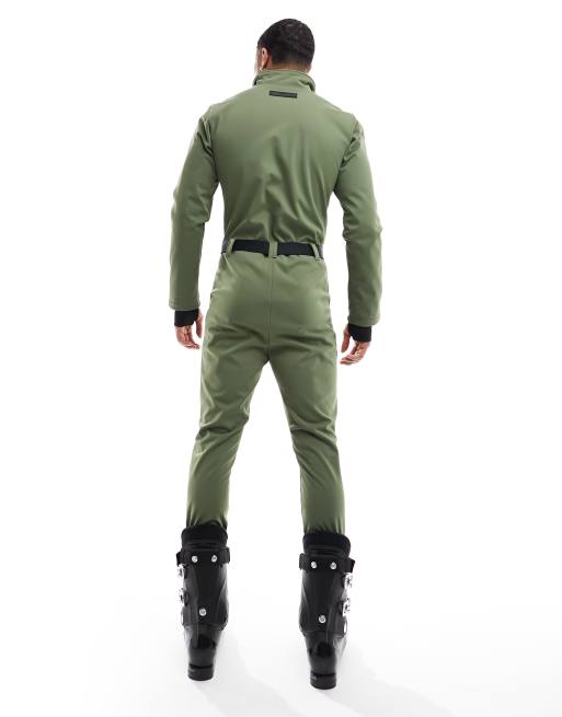 4505 - Ski - Tuta da sci idrorepellente kaki con gambe skinny, 2 di 4