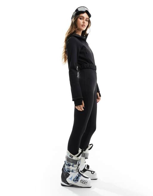 4505 Ski water repellent belted ski suit with skinny leg in black 