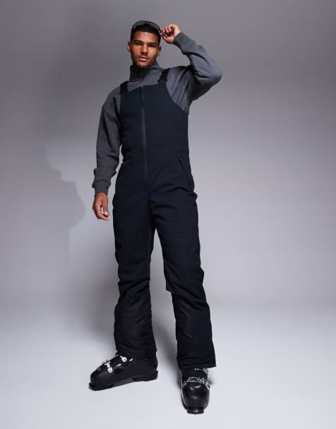 4505 Ski water repellent insulated bib overalls in black - view 1