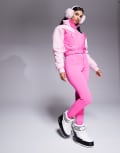 [ASOS] 4505 Ski water repellent insulated colour block retro ski suit in pink 8 Pink