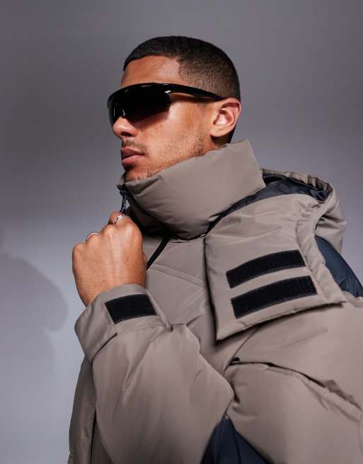 4505 Ski water repellent insulated puffer coat in black & clay , 3 of 5