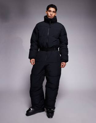 Asos 4505 Ski & Snow 4505 Ski Water Repellent Insulated Puffer Ski Suit In Black