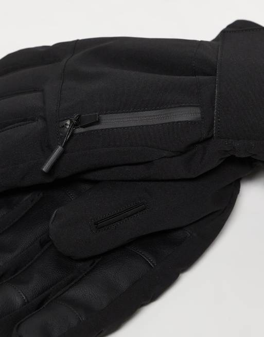 4505 Ski water repellent ski gloves with goggle wipe and pass pocket in black, 2 of 3