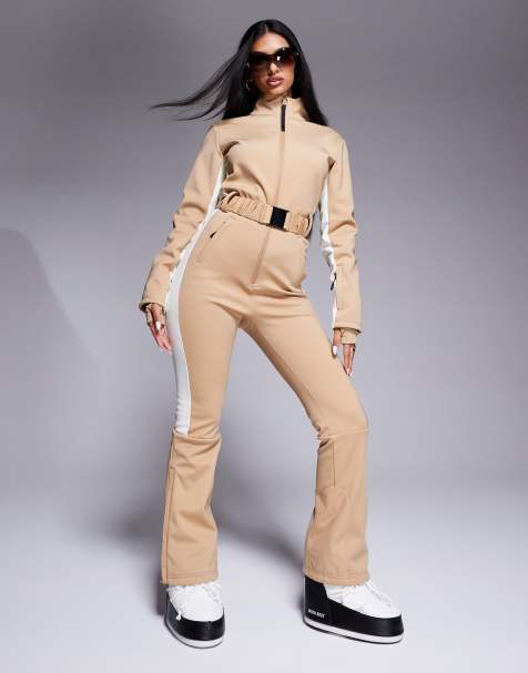 4505 – Skidåkning – Beige, vattenavvisande och isolerad skidoverall i softshell-material - view 1