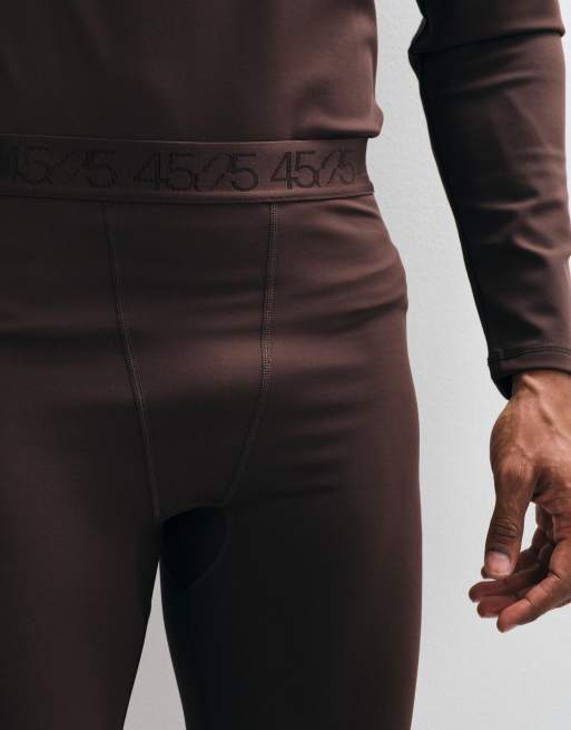 4505 skidunderställsleggings i fleece, brun, 3 av 5