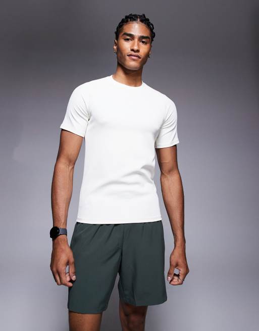 4505 slim fit ribbed training T-shirt in vintage white