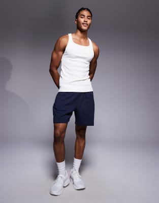4505 Slim Fit Square Neck Training Tank Top In White