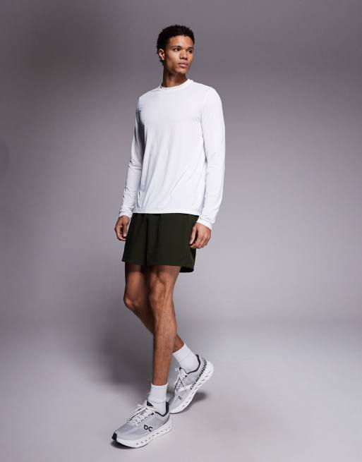 4505 - Sneldrogend mesh T-shirt met print op de achterkant en lange mouwen in wit, 2 van 5