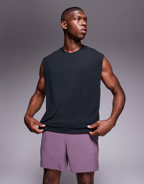 4505 - Sneldrogende jersey tanktop met verlaagde armsgaten en lage ronde hals in donker zwart - view 1