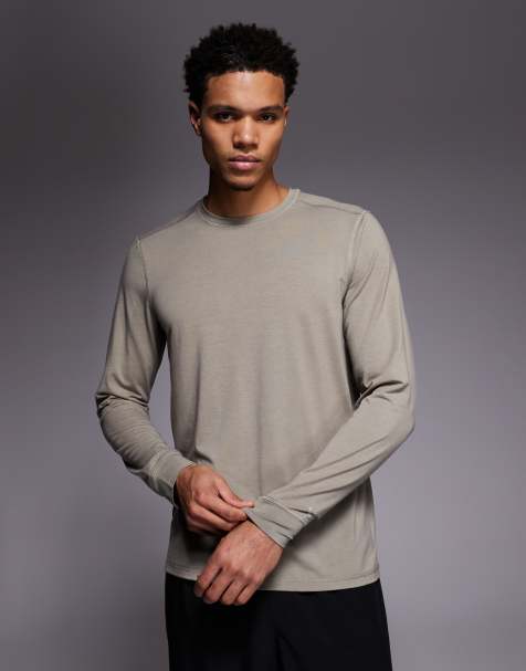 4505 - Sneldrogende performance trainingstop met lange mouwen in zandsteen beige - view 1