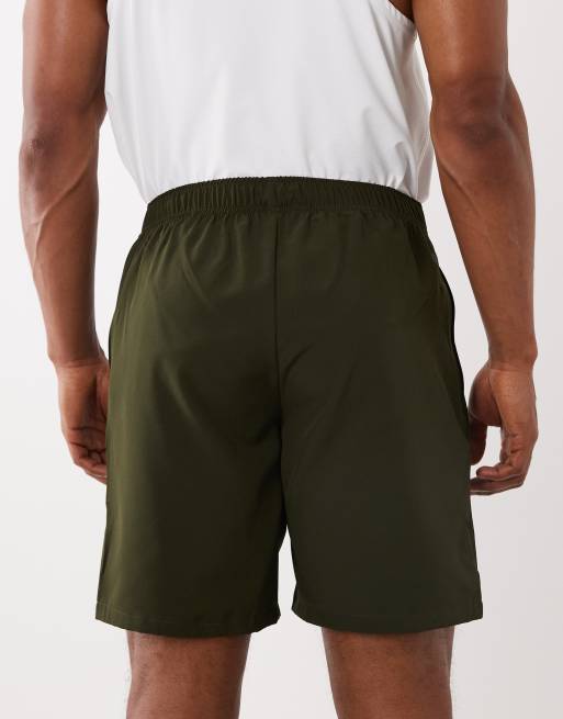 4505 Sneldrogende trainingsshort van 18 cm met ritszakken in olijfgroen, 5 van 5