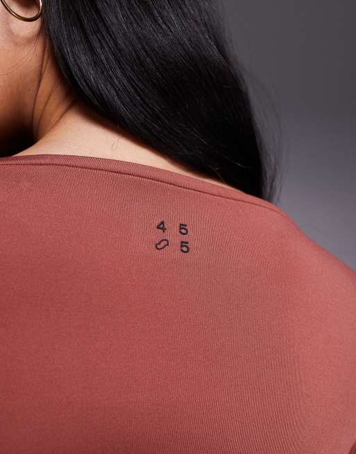 4505 soft touch ballet wrap long sleeve top in spice, 4 of 4