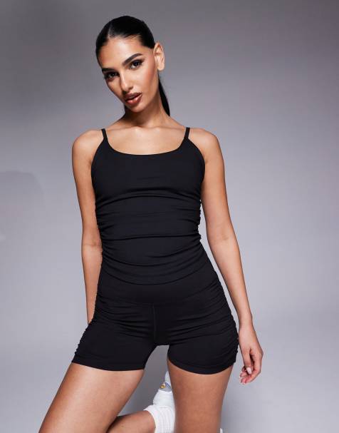 4505 soft touch cami with ruched side and inner bra in black - view 1