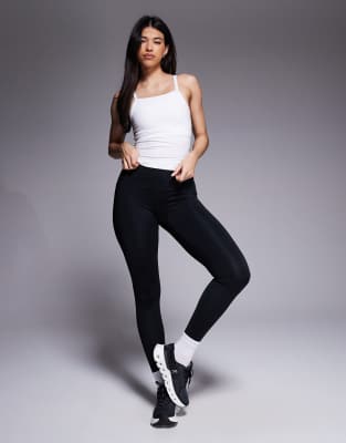 4505 Soft Touch High Neck 90s Cami With Inner Bra And Removable Padding In White