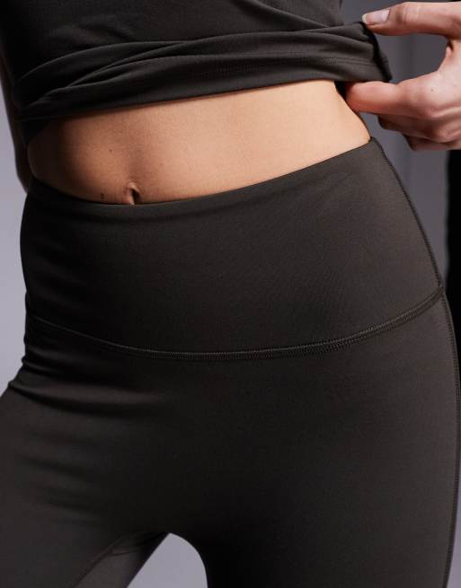 4505 soft touch high waist cropped yoga legging in mocha brown , 5 of 5