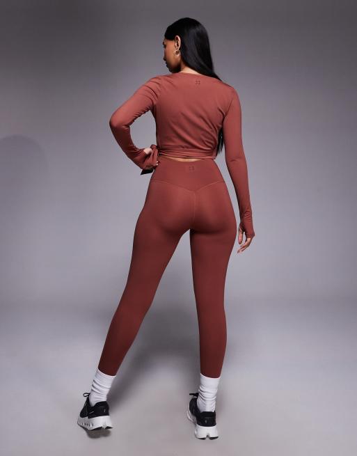 4505 soft-touch high waist cropped yoga leggings in spice , 4 of 5